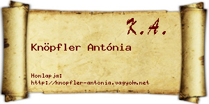 Knöpfler Antónia névjegykártya